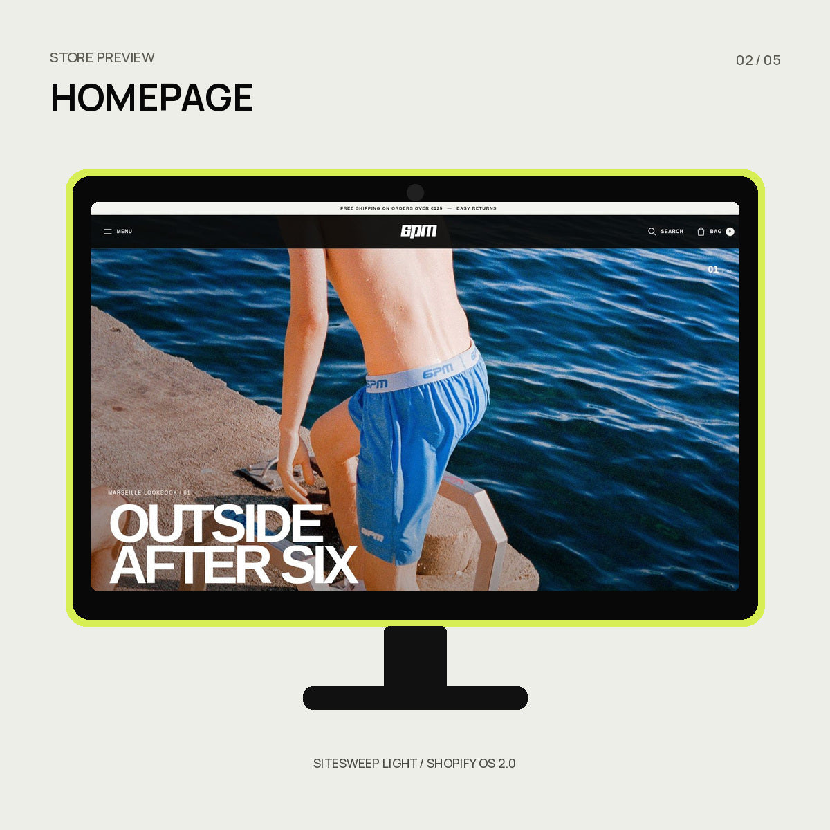 SiteSweep Light theme homepage preview