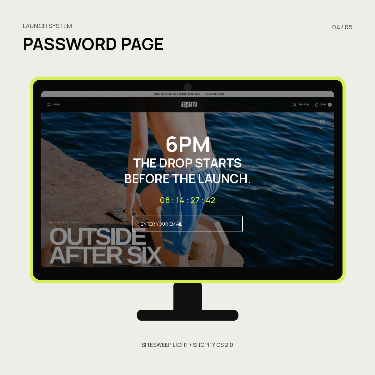 SiteSweep Light theme password page preview